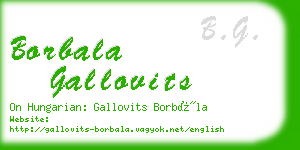 borbala gallovits business card